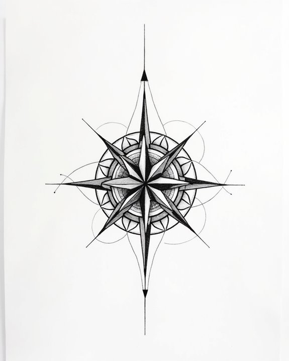 minimalist spiritual compass design