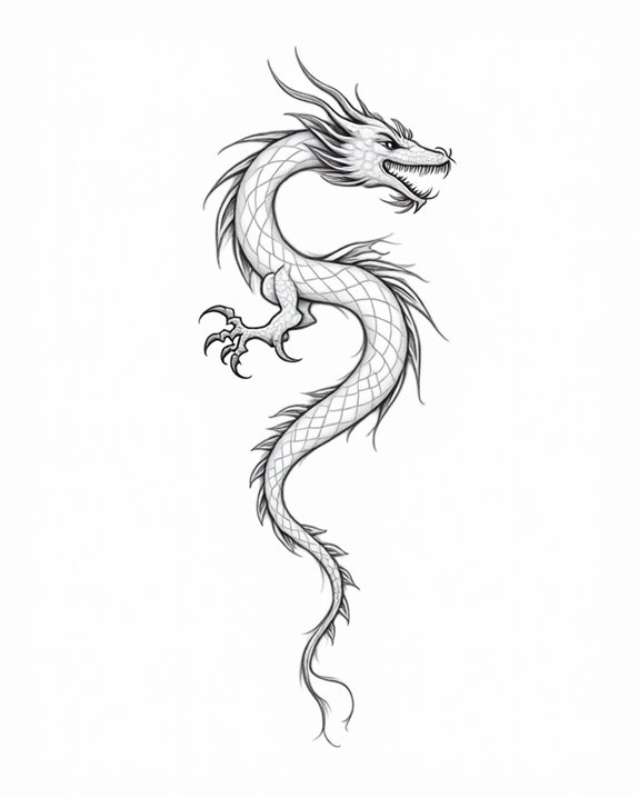 minimalist tribal dragon design