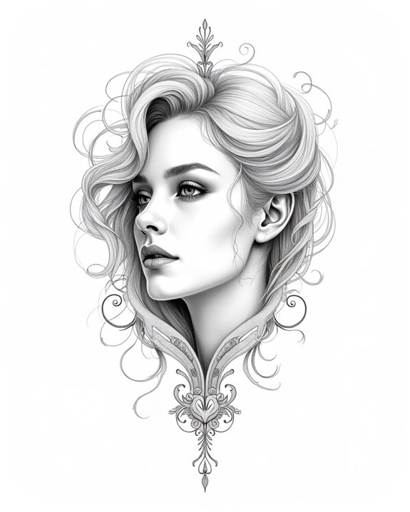 minimalistic artistic tattoo portraits