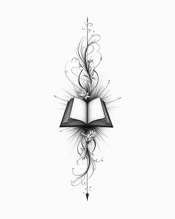 minimalistic literary heart tattoo