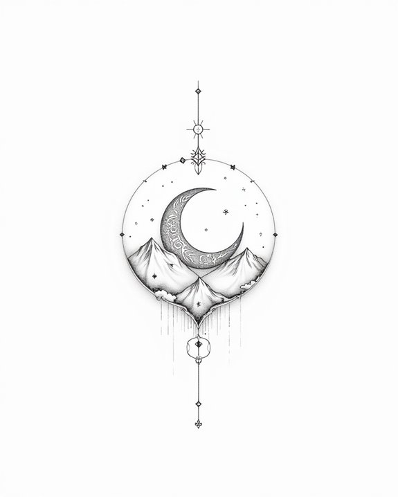 moonlit mountain landscape symbolism