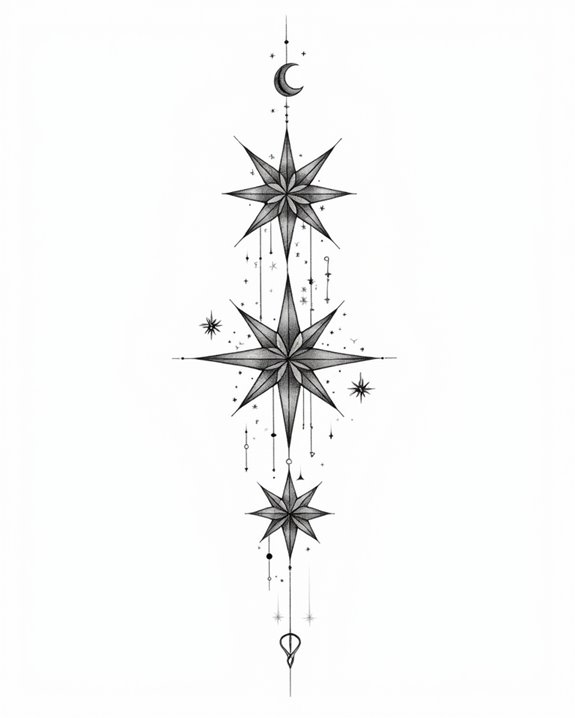 mystical cosmic star tattoos
