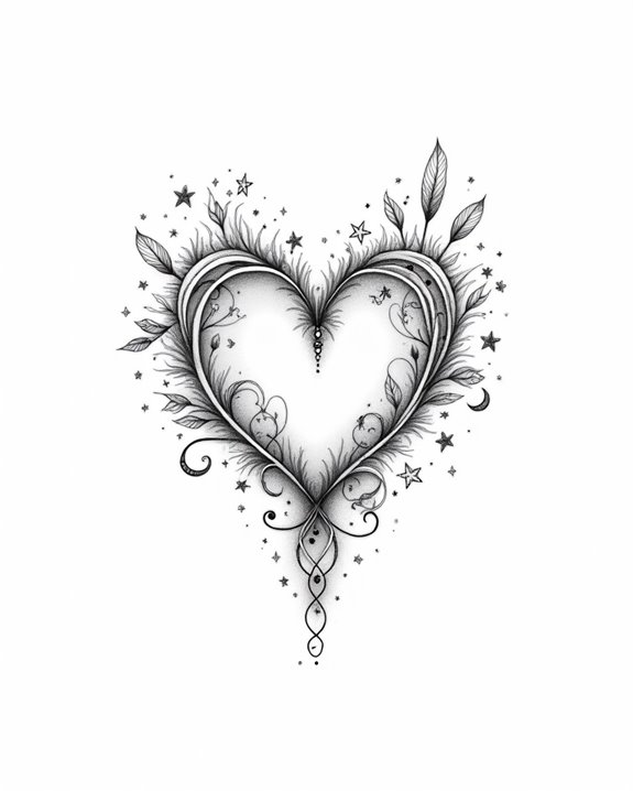 mystical heart dreamcatcher tattoo