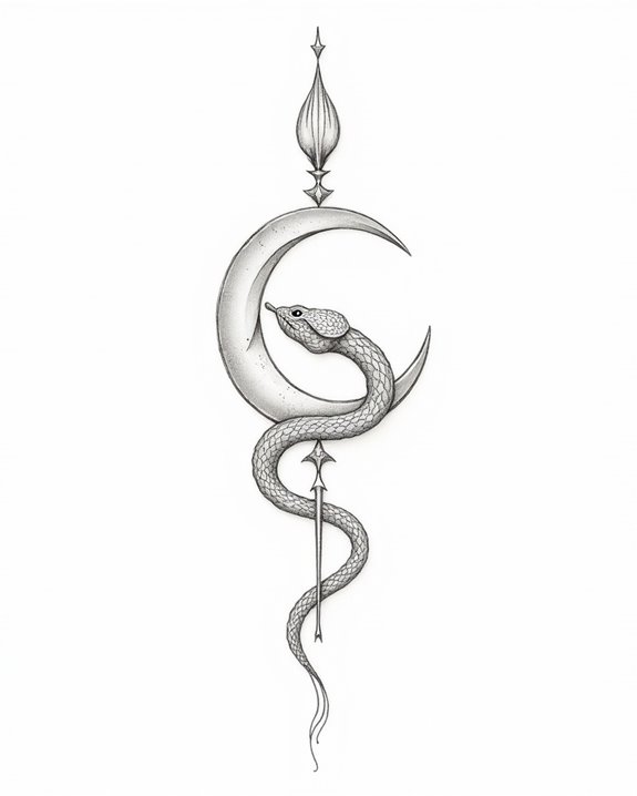 mystical lunar serpent design