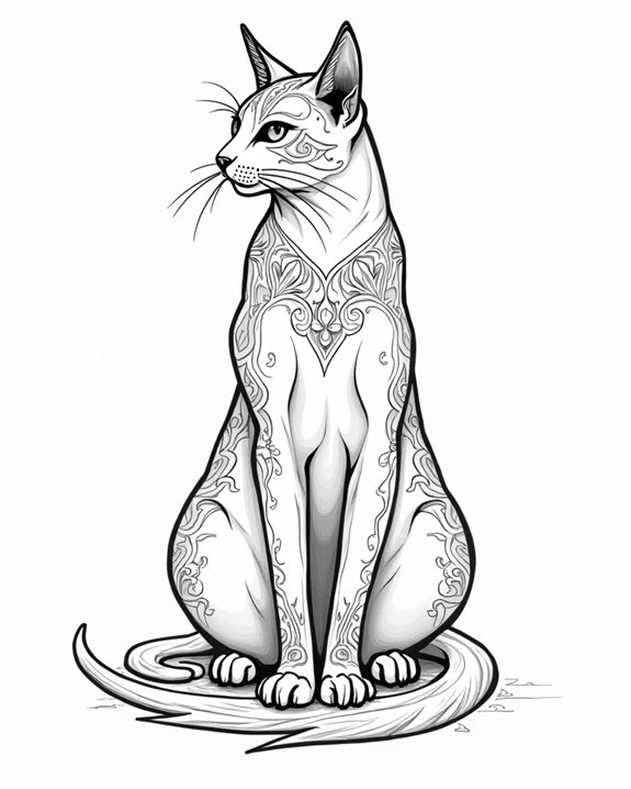 mythical ornate cat tattoos