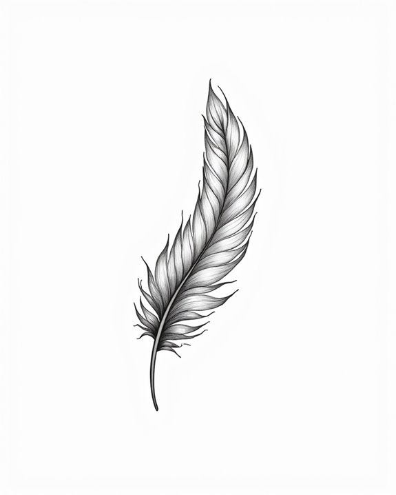 nature inspired feather tattoo design