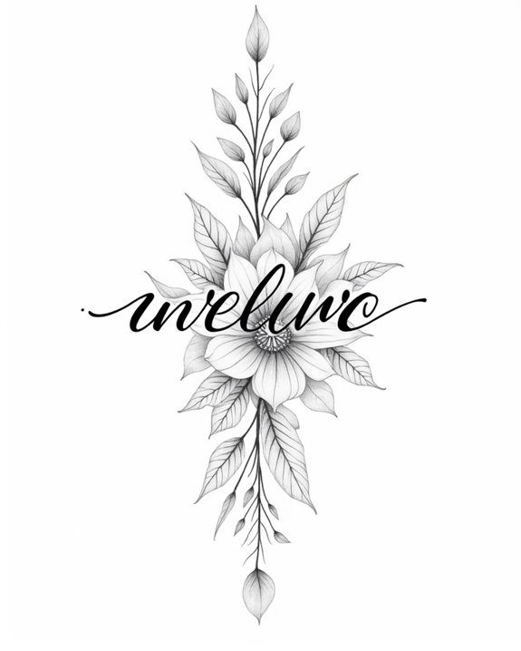 nature inspired fine line tattoos