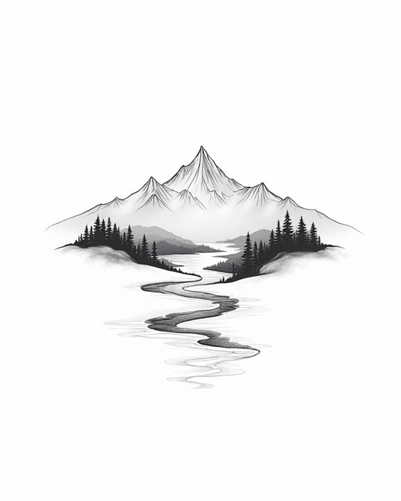 nature inspired mountain tattoo