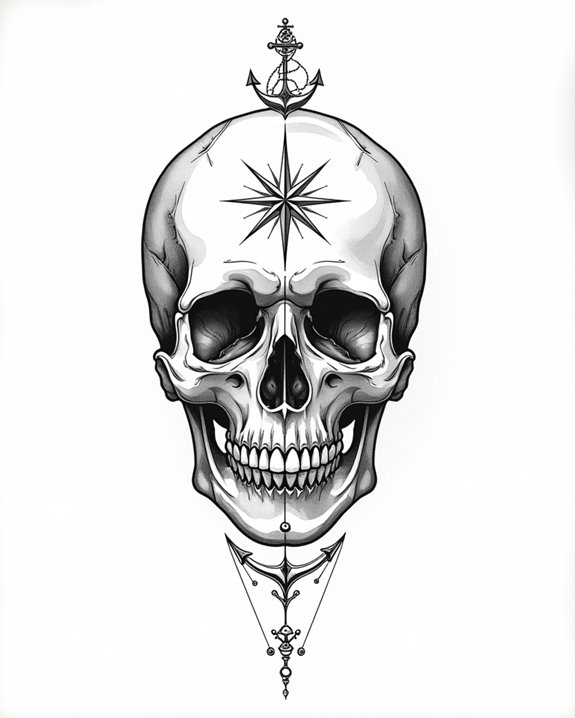 nautical skull art designs
