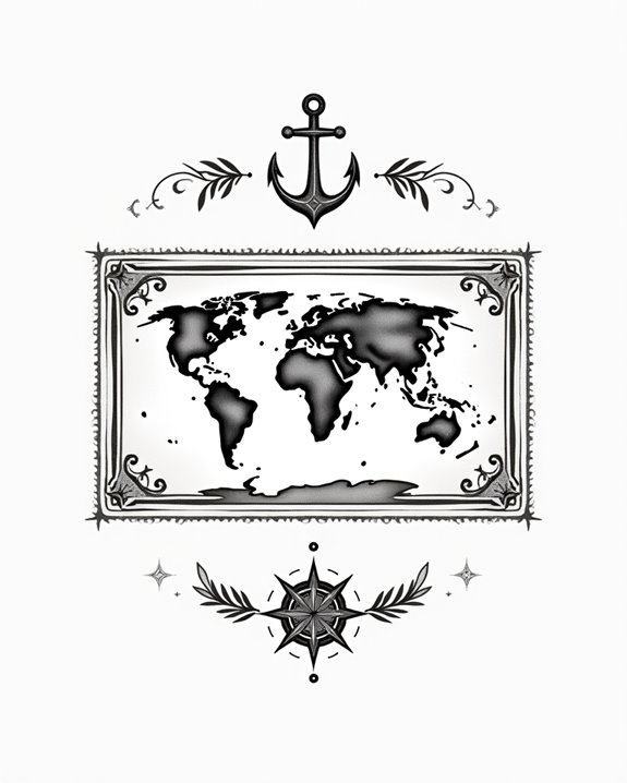 nostalgic travel history tattoo