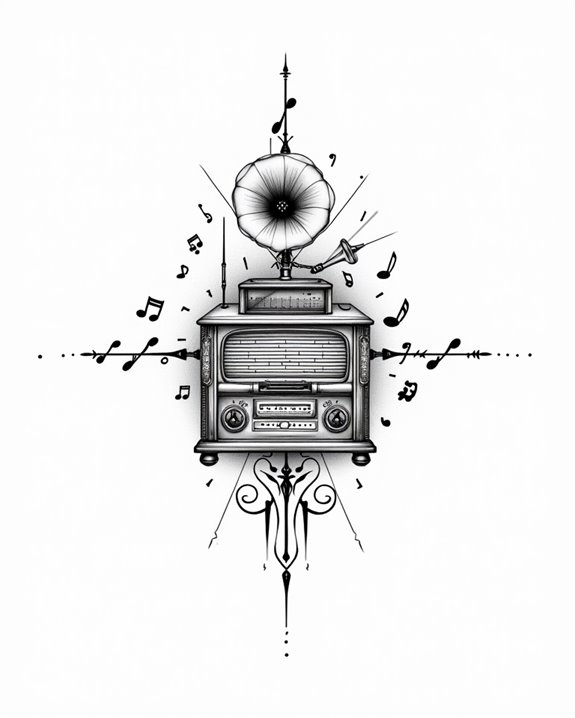 nostalgic vintage radio tattoo