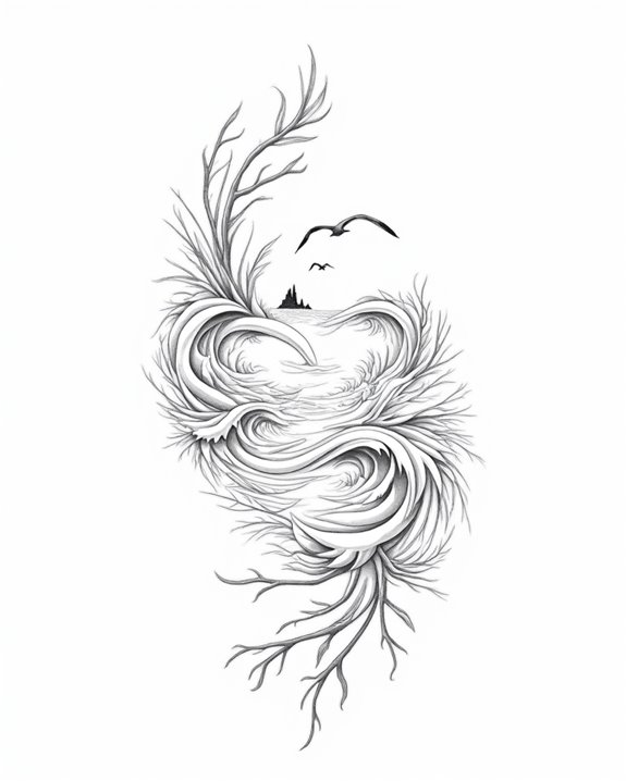 ocean sunset tattoo artistry