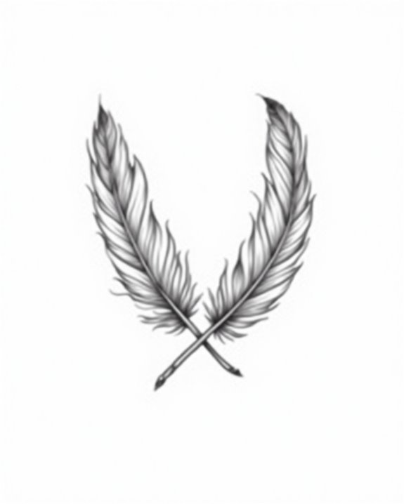 personalized symbolic feather tattoo
