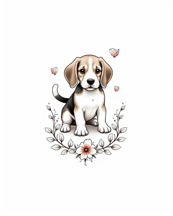 playful beagle spirit outline