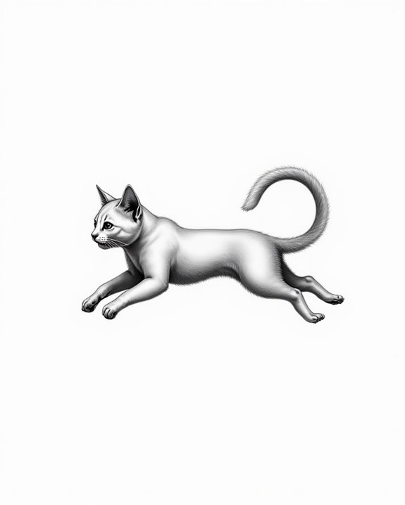 playful cat minimalist tattoo