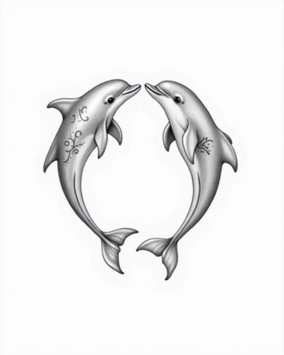 playful dolphin tattoo designs