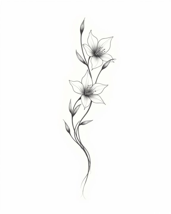 playful floral neck tattoo