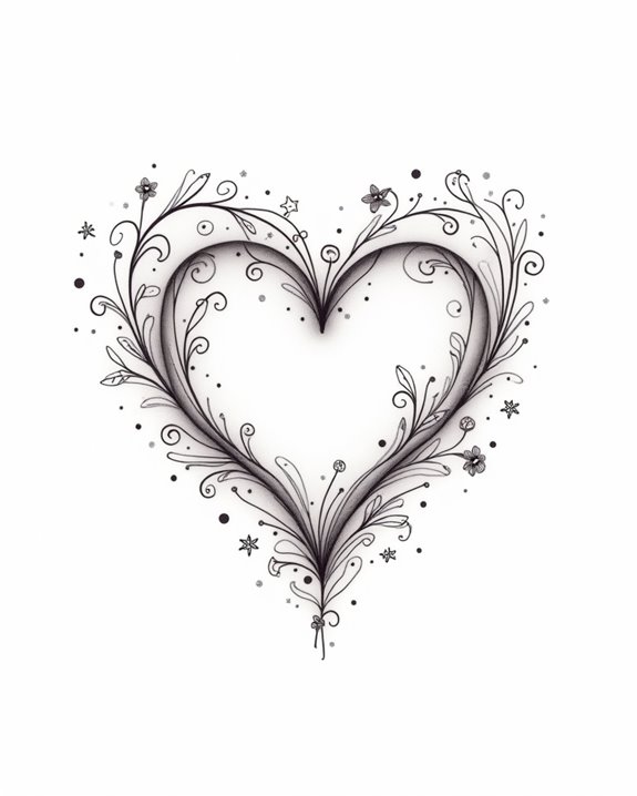 playful heart with bubbles