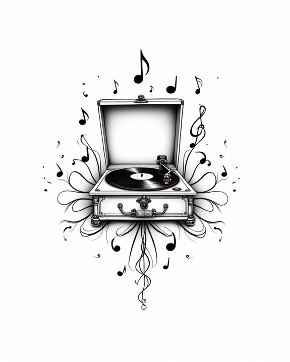 playful musical nostalgia tattoo