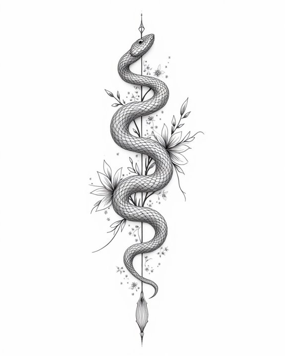 realistic textured snake tattoo