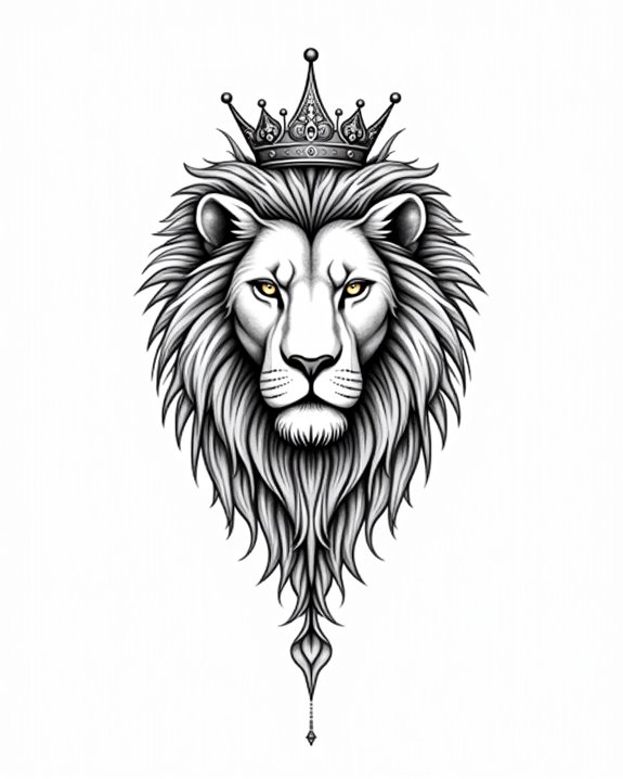 regal lion symbolizing strength