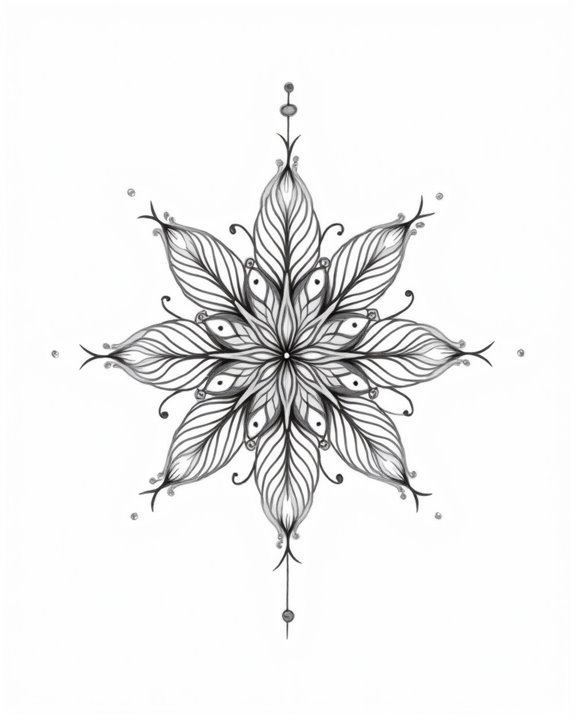 serene feather mandala design