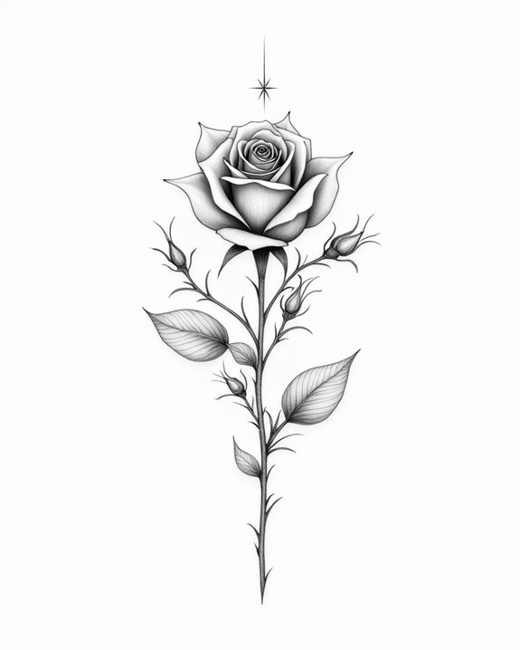 simplistic rose collar tattoo