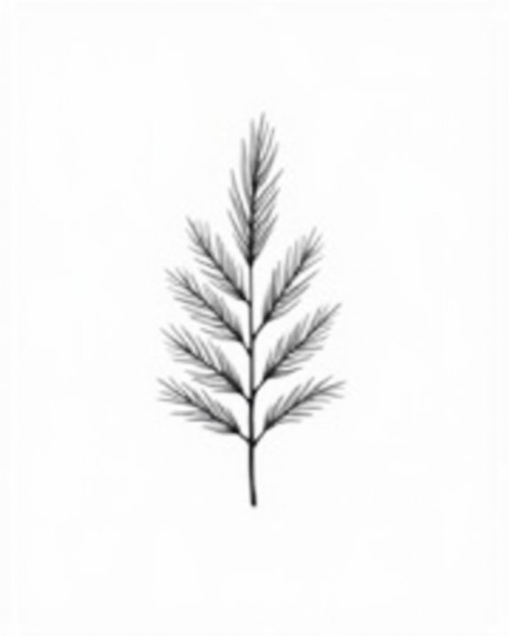sophisticated pine needle tattoo