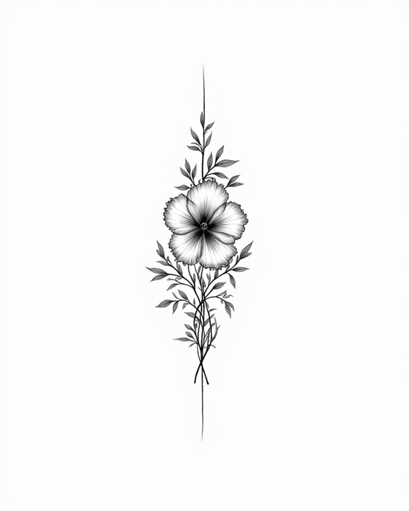 stylish hibiscus inner bicep