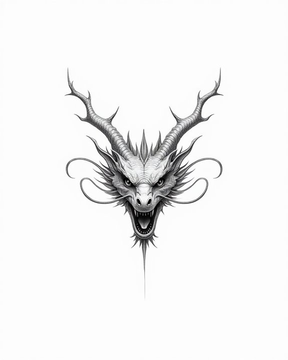 subtle dragon head tattoo