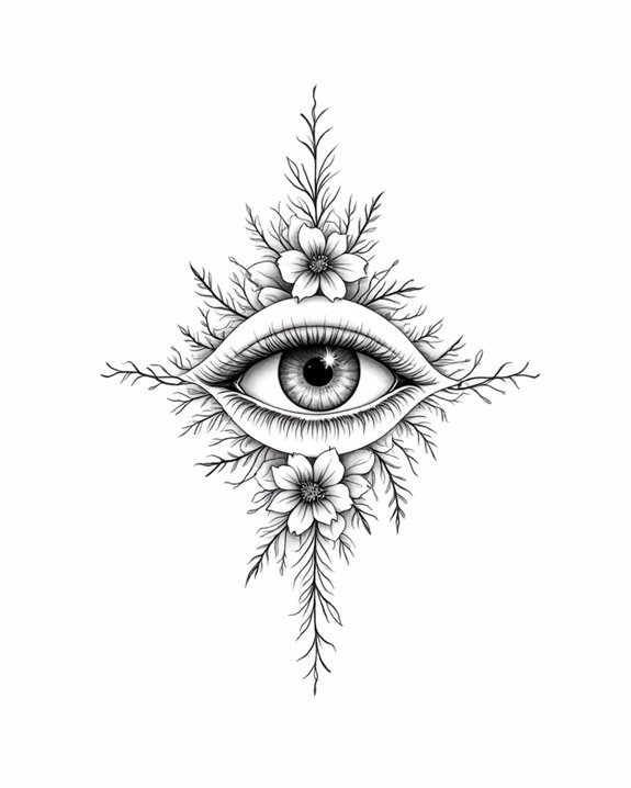 symbolic floral eye tattoos
