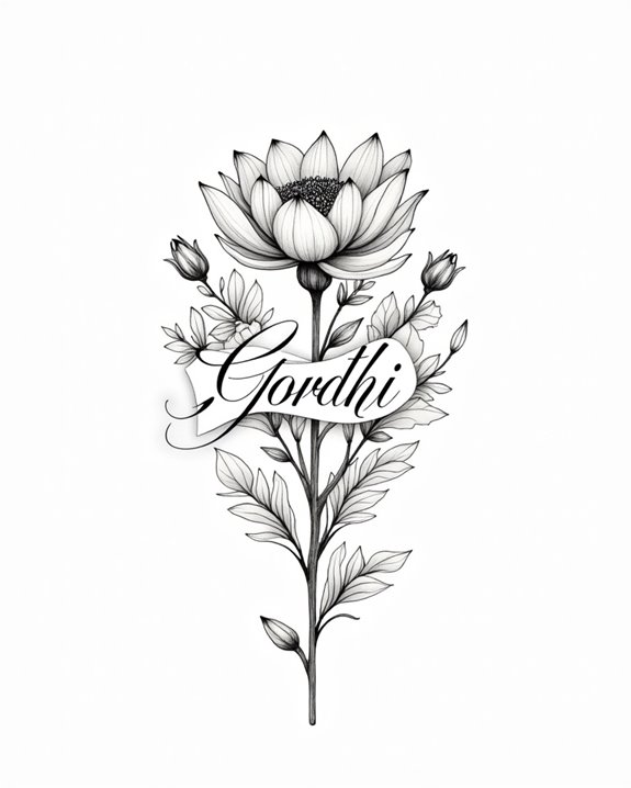 symbolic name flower tattoo