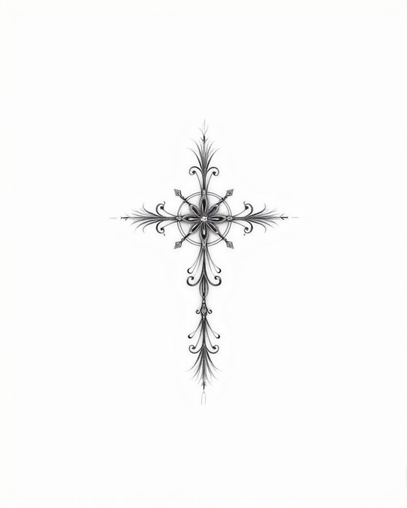 symbolic small cross tattoo