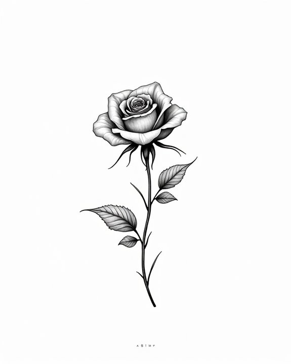 symmetrical rose chest tattoo