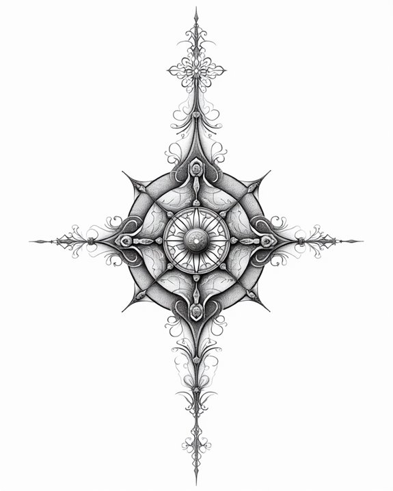 symmetrical sacred geometric tattoos