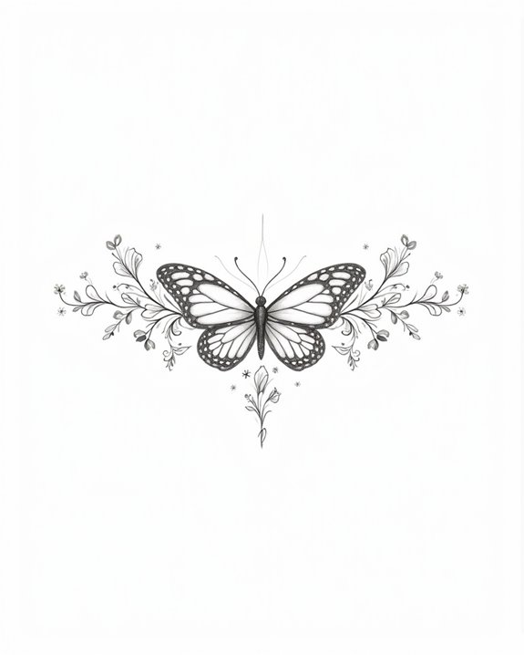 tiny butterfly tattoo elegance