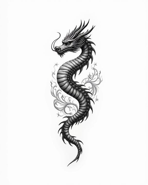tiny dragon finger tattoo