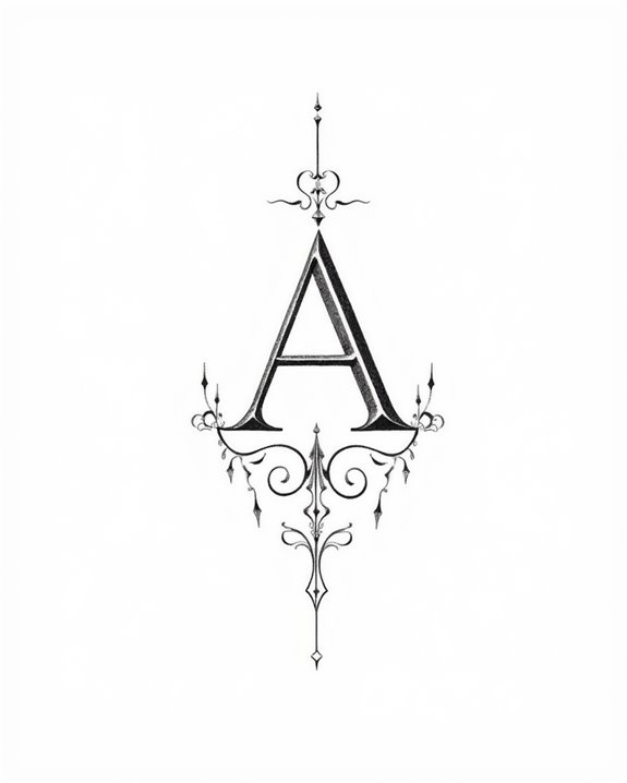 tiny initial forearm tattoo