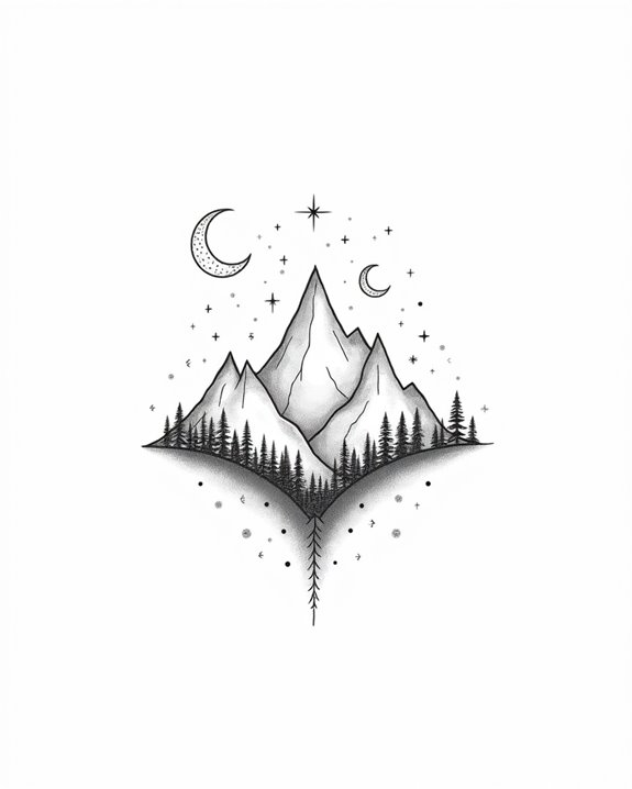 tiny mountain tattoo designs