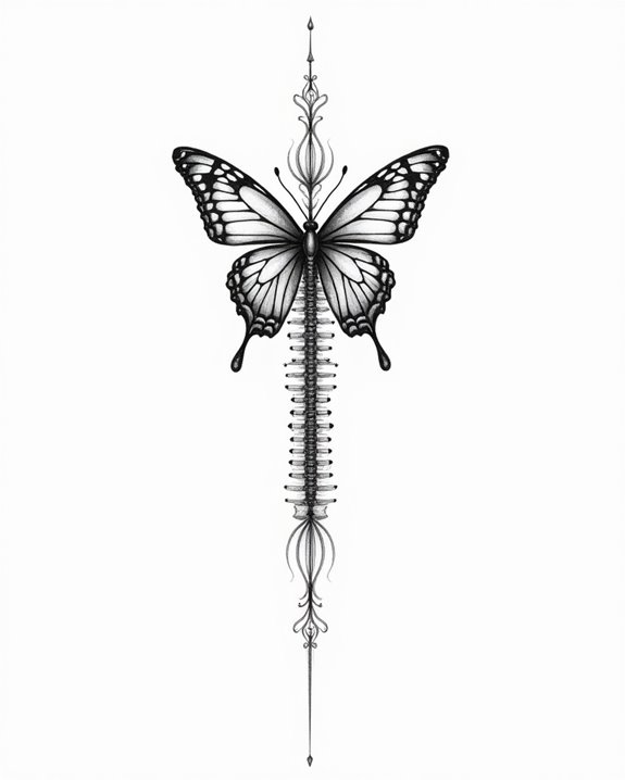 transformative symmetrical butterfly tattoo
