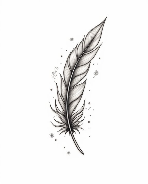 vibrant feather with intricacy