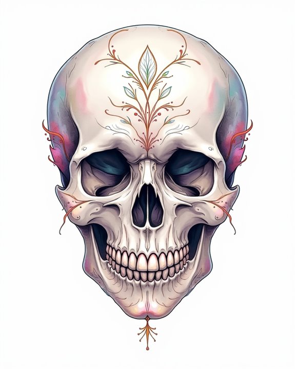 vibrant flowing skull artistry