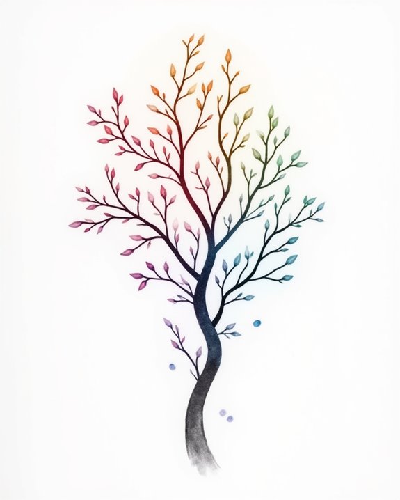 vibrant minimalist watercolor tattoos