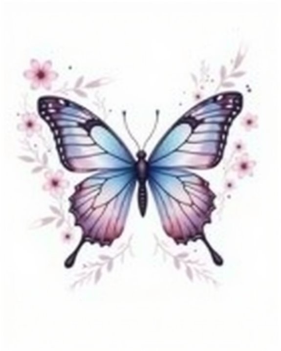 vibrant watercolor butterfly tattoos