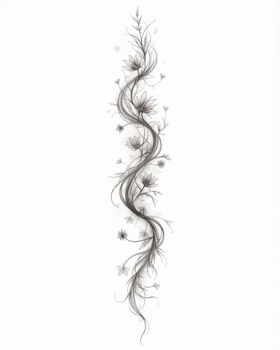 watercolor line art tattoo