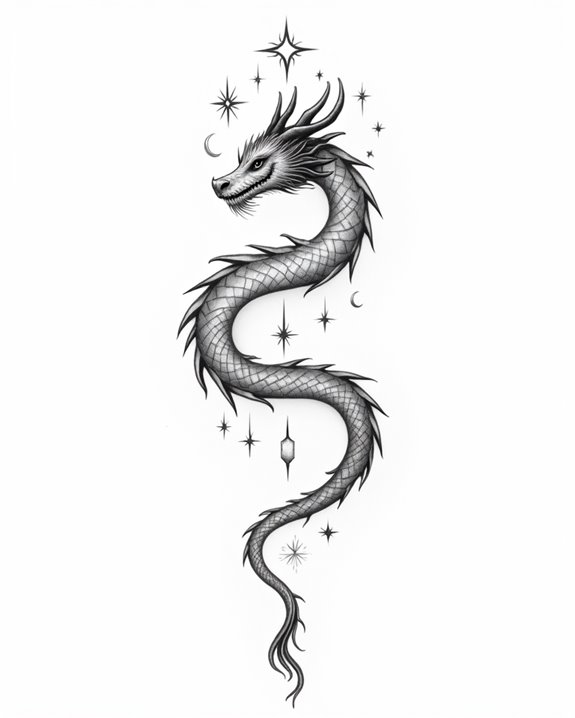 whimsical baby dragon tattoo