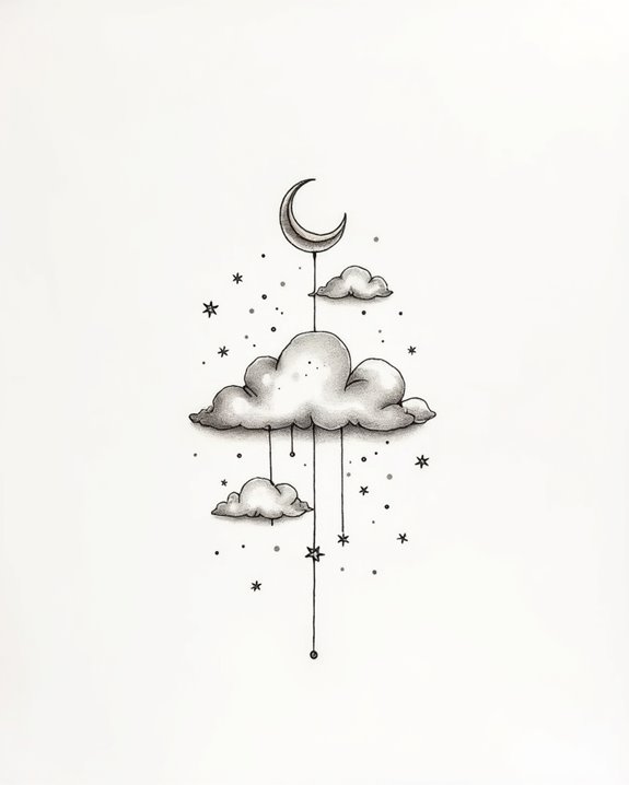 whimsical cloud tattoo designs