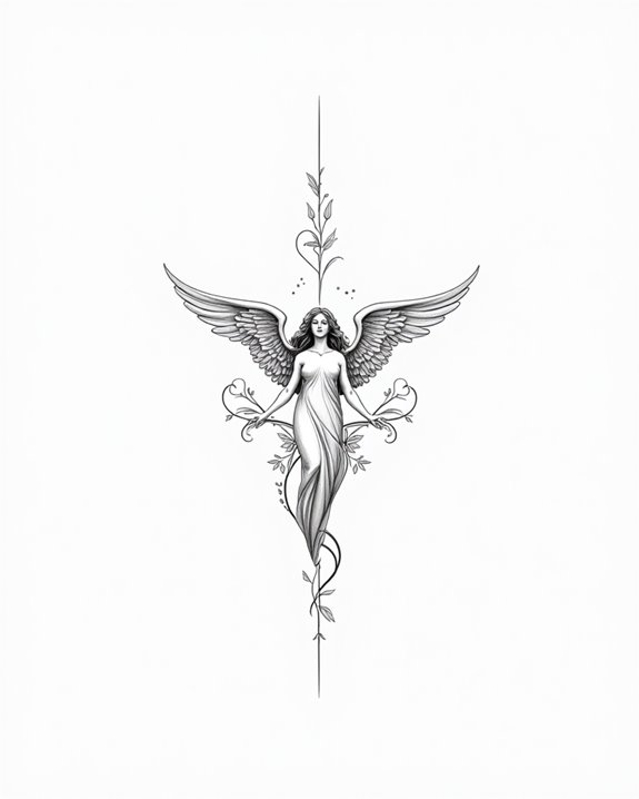 whimsical fine line cherub
