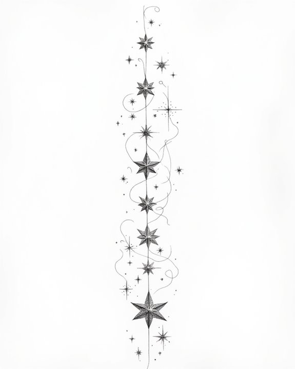 whimsical fine line stars