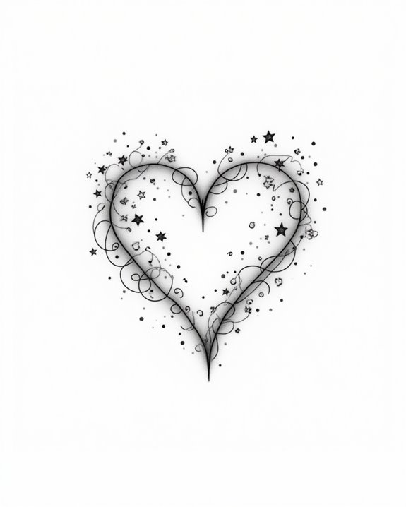whimsical heart tattoo design